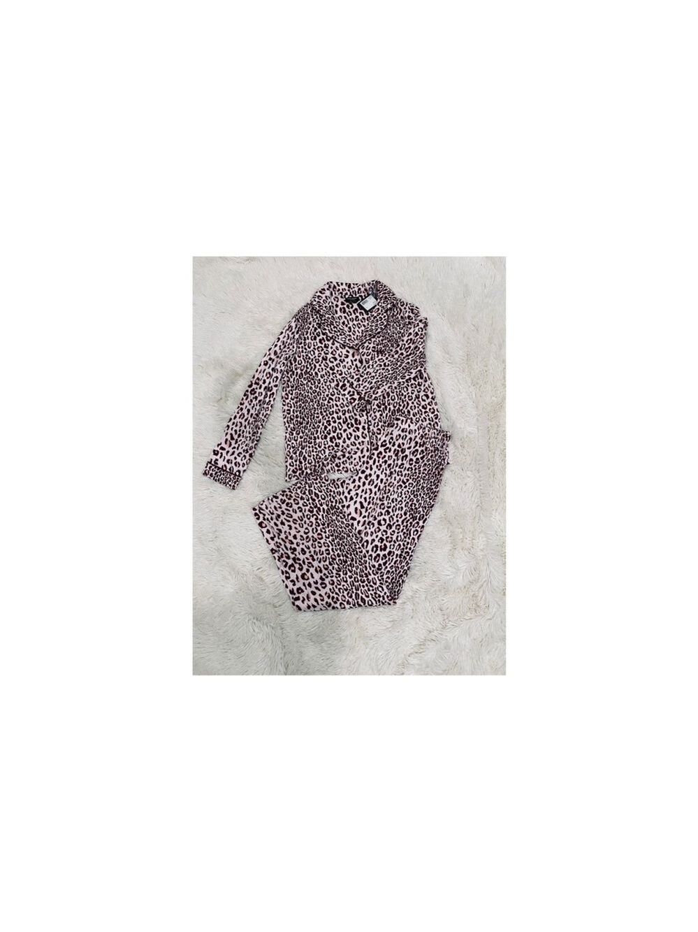 Kate Spade Pale Pink/Brown Leopard Print 2 Piece Pajamas - Sz. Small (NWT)